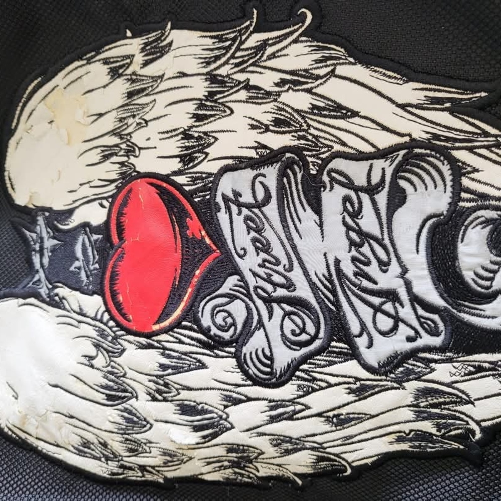 Black Moto Jacket with White Accents - Picture 4 of 4
